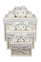 cadeau meuble rangement  chambre bébé coffres lapin bleu 