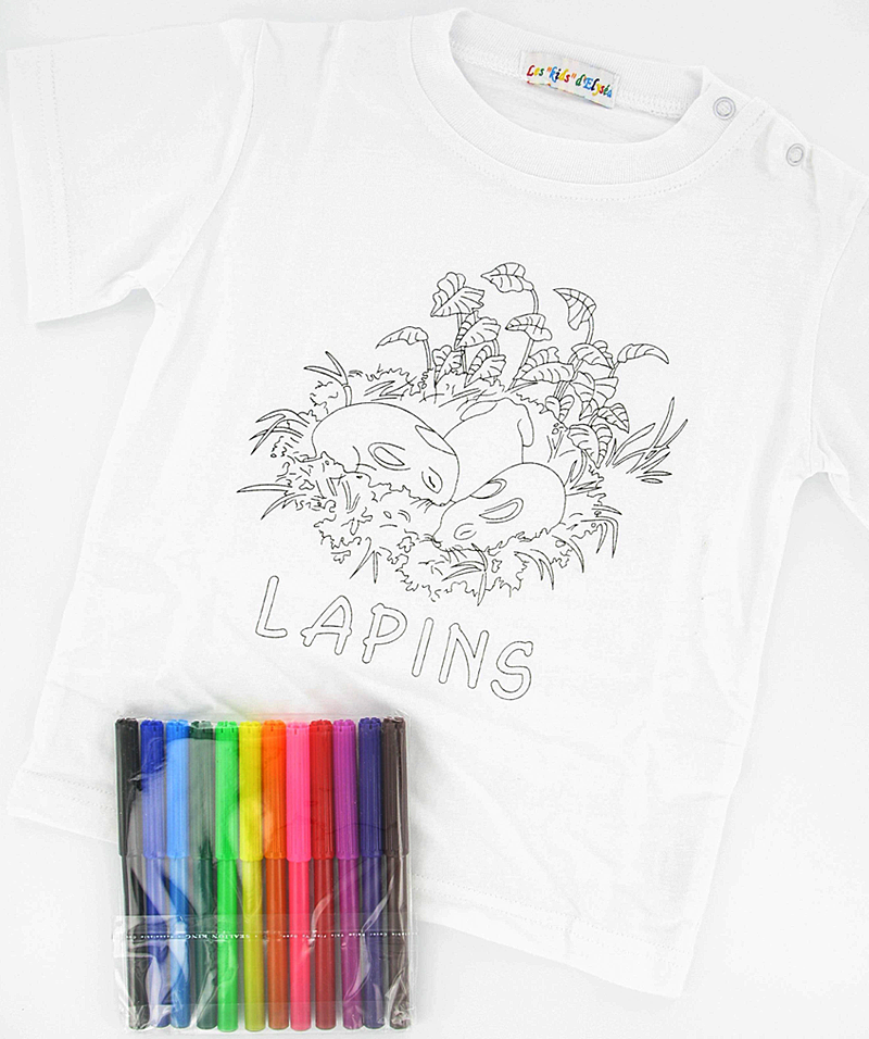 T-shirt à colorier - lapin