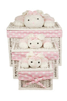 cadeau meuble rangement  chambre bébé coffres lapin rose
