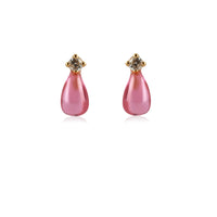 boucles d'oreilles goutte rose diamant 