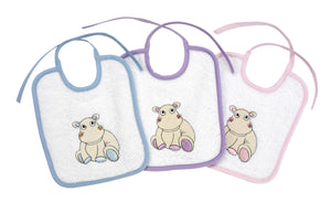 SET 3 bavoirs hippo