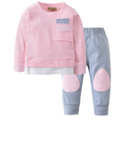 Ensemble Jogging Bébé 2 pièces rose/blanc/gris (set de 4 ensembles)