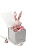 coffret bijou maman pendentif elephant or  doudou lapin rose 