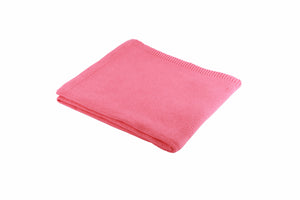 cadeau naissance bébé couverture coton rose framboise