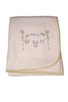 cadeau naissance couverture bébé polaire brodée babydou rose