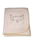 cadeau naissance couverture bébé polaire brodée babydou rose