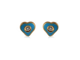 boucles d'oreilles coeur  bleu diamant 