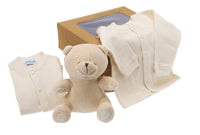 coffret cadeau naissance ourson bio beige 