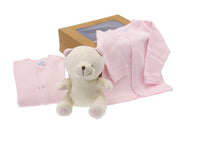 coffret cadeau naissance ourson bio rose 