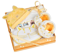 coffret cadeau naissance bébé  chat abricot 