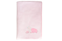 cadeau naissance couverture bébé polaire brodée elephant rose