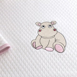 COUVERTURE COTON NID D'ABEILLE BRODEE HIPPO ROSE CADEAU BEBE