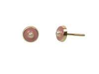 boucles d'oreilles perle rond rose
