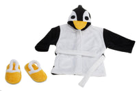 coffret cadeau naissance bébé bain peignoir chaussons sac pingouin